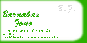 barnabas fono business card